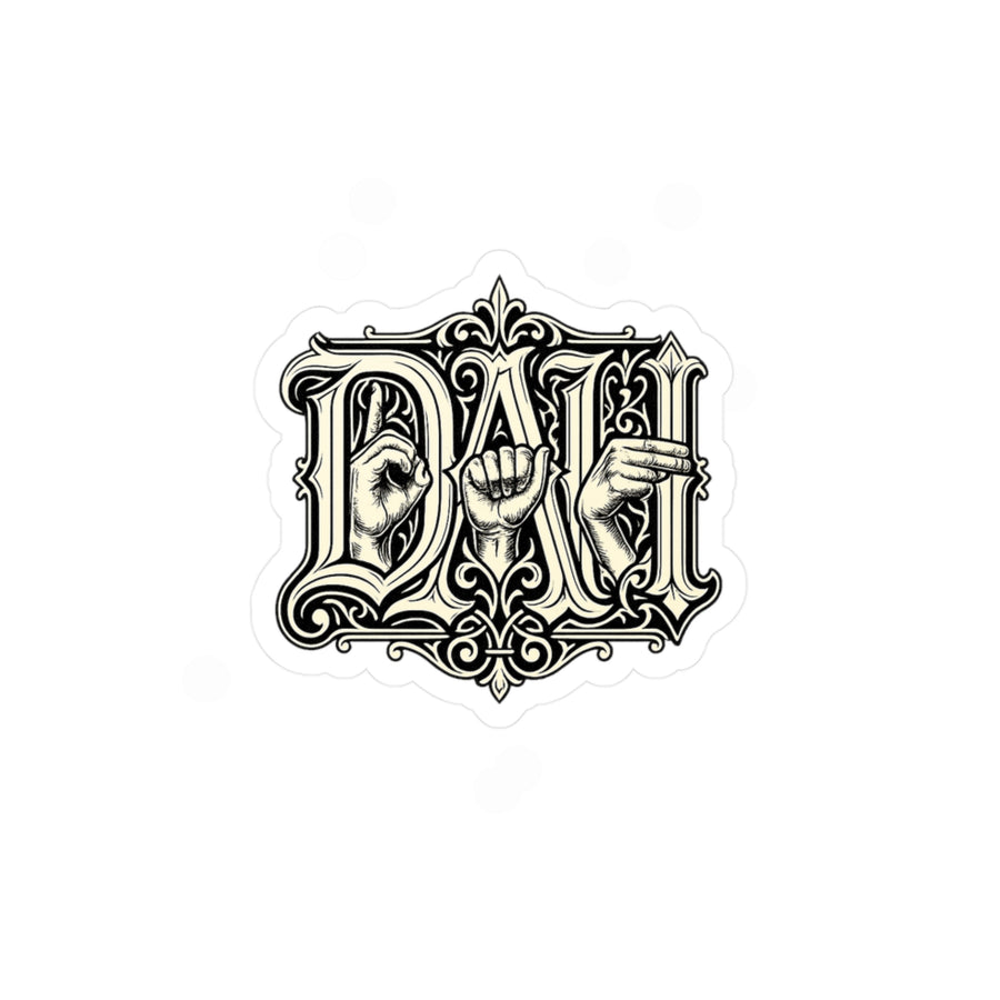 DAH Gothic Sign Language Kiss-Cut Vinyl Sticker