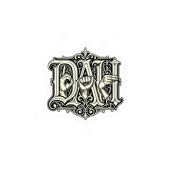 DAH Gothic Sign Language Kiss-Cut Vinyl Sticker